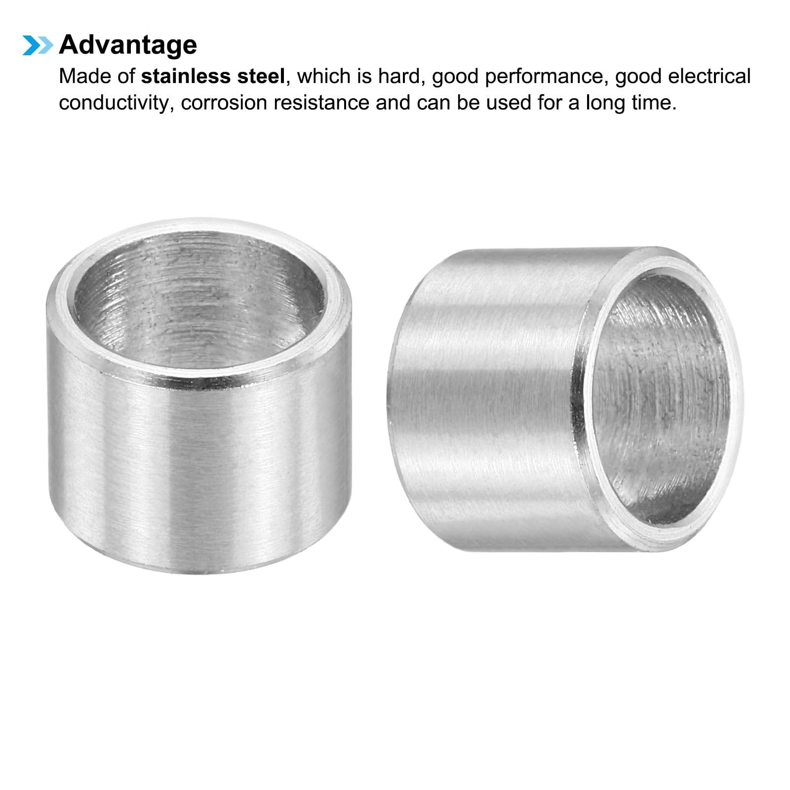 PATIKIL M8 Stainless Steel Spacers, 12Pcs Metal Spacer 8mm ID x 10mm OD x 8mm L Screw Standoff for 5/16" or M8 Screw - Image 4