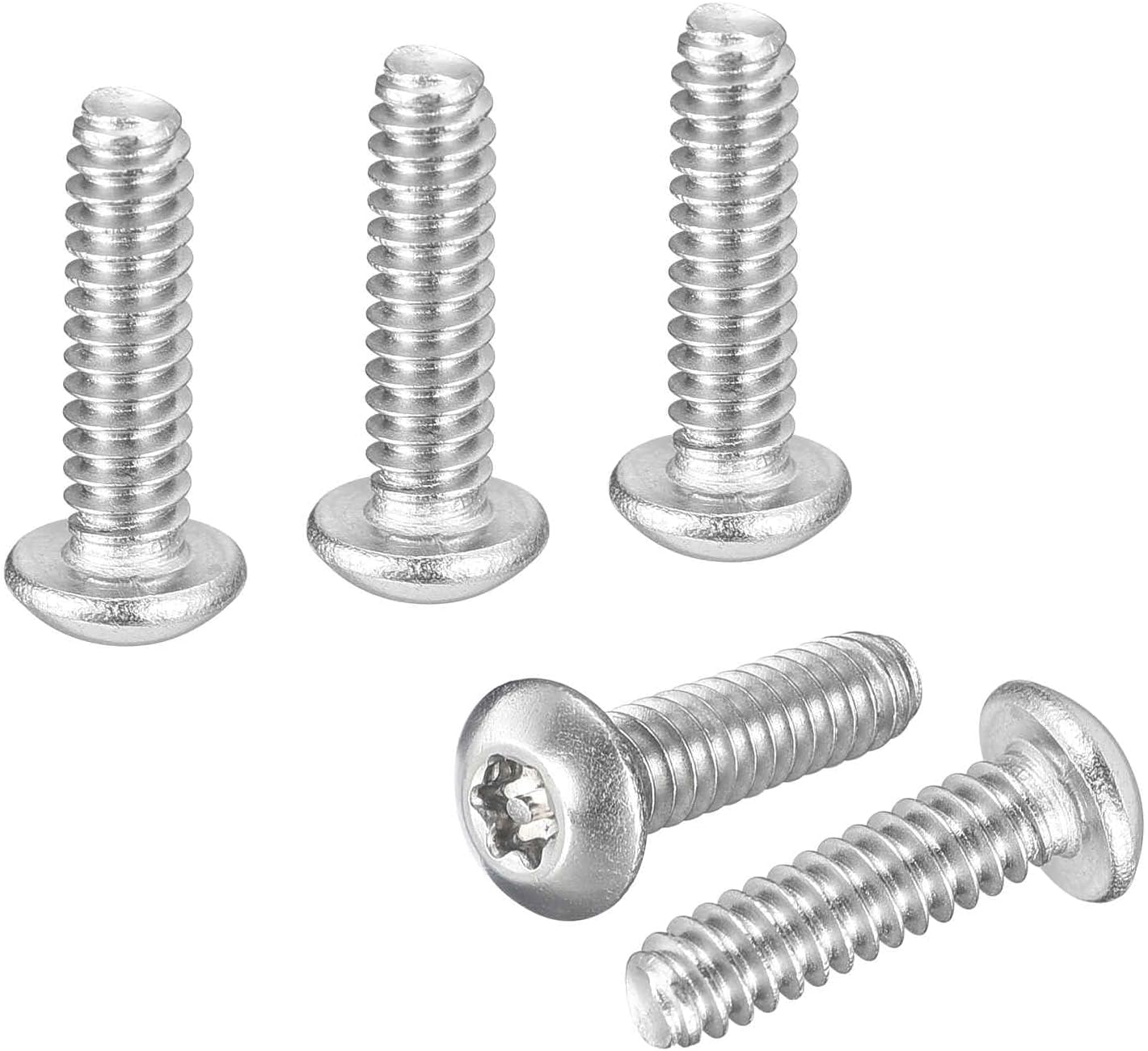 #6x1/2 Pan Head Torx Security Screw - 100Pack - Good for Machinery - 304 Stainless Steel Tamper Proof Torx Security Fasteners - Silver Tone