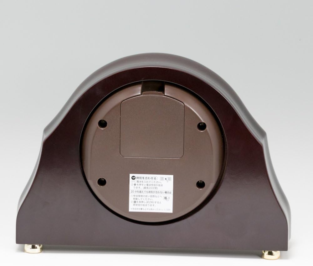 Seiko BZ239B Clock Table Clock, Radio Waves, Analog, Wooden Frame, Dark Brown, Wood Grain, Pattern, Dark Brown, Wood