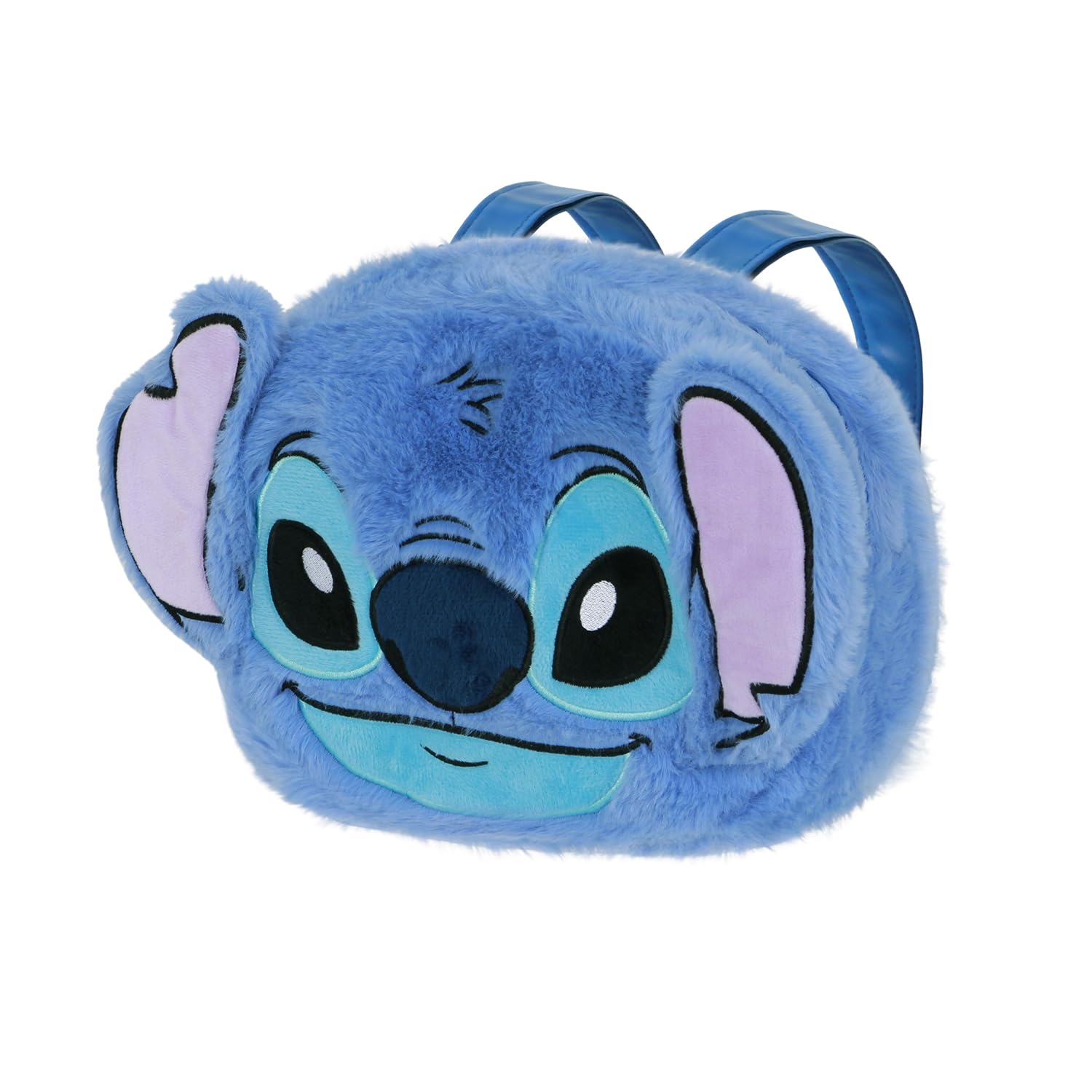 Disney Lilo and Stitch Heart-Plush Face Backpack, Blue