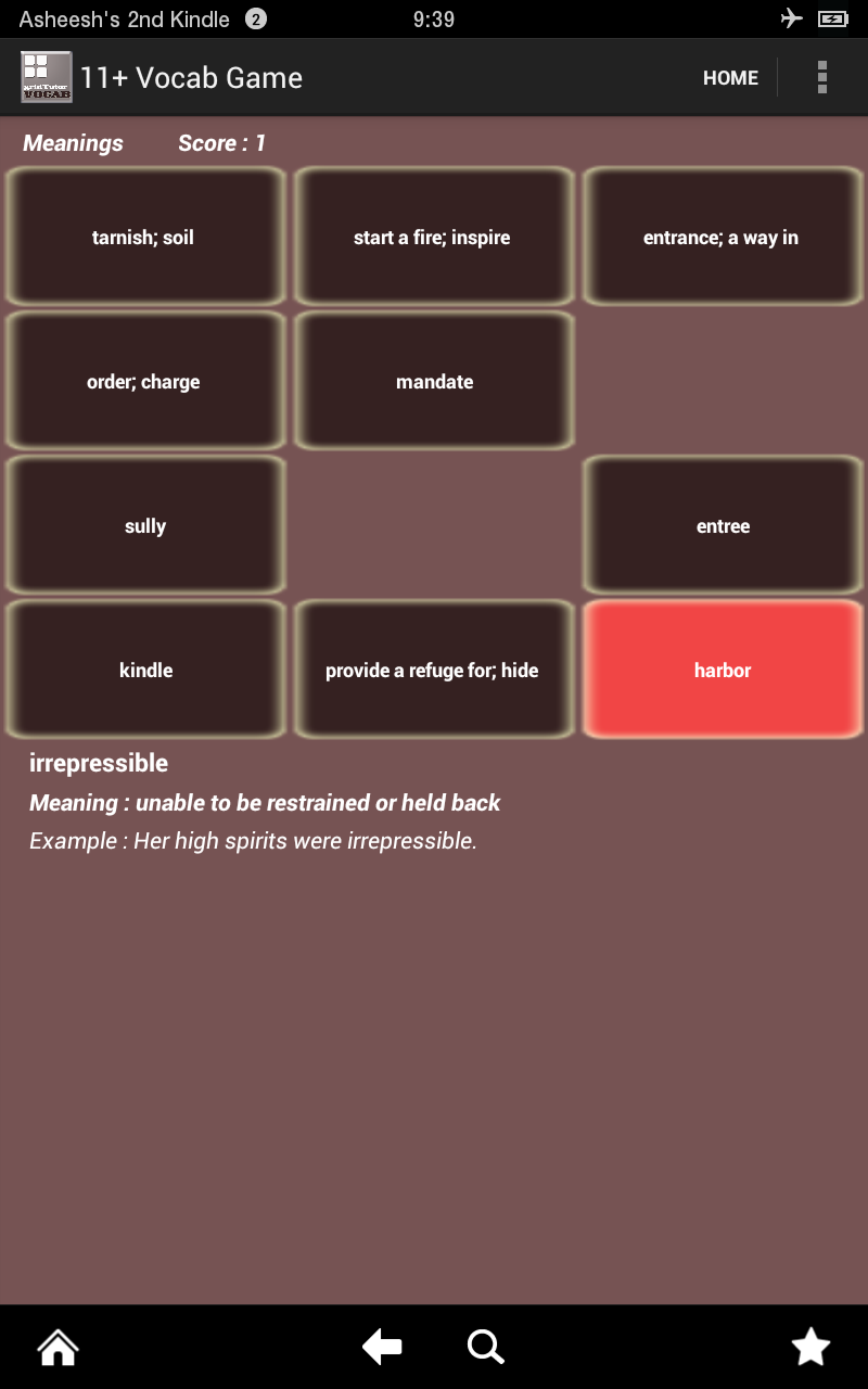 11+ Vocabulary Game App on the Amazon Appstore