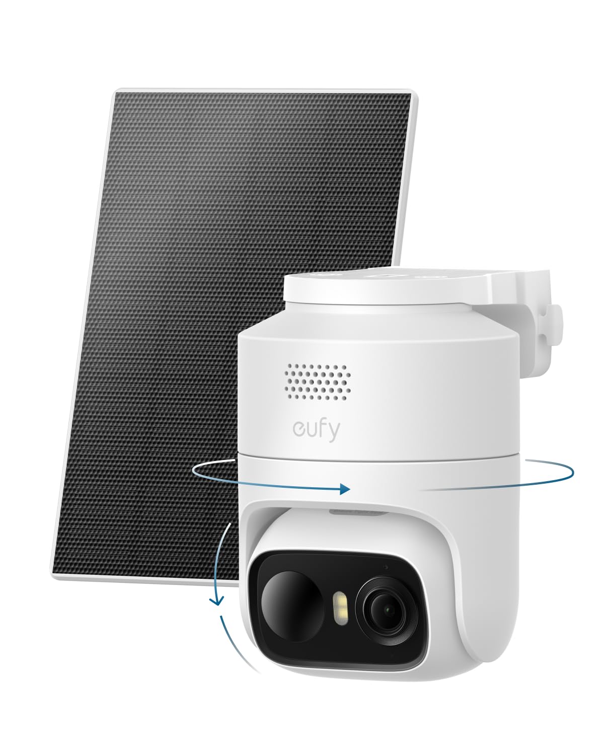 eufy Security eufyCam C37, solarna kamera bezpieczeństwa zewnętrzna bezprzewodowa, śledzenie AI 360° Pan & Tilt, kamera bezpieczeństwa 2K, wykrywanie ludzi/zwierząt domowych/pojazdów, elastyczny panel