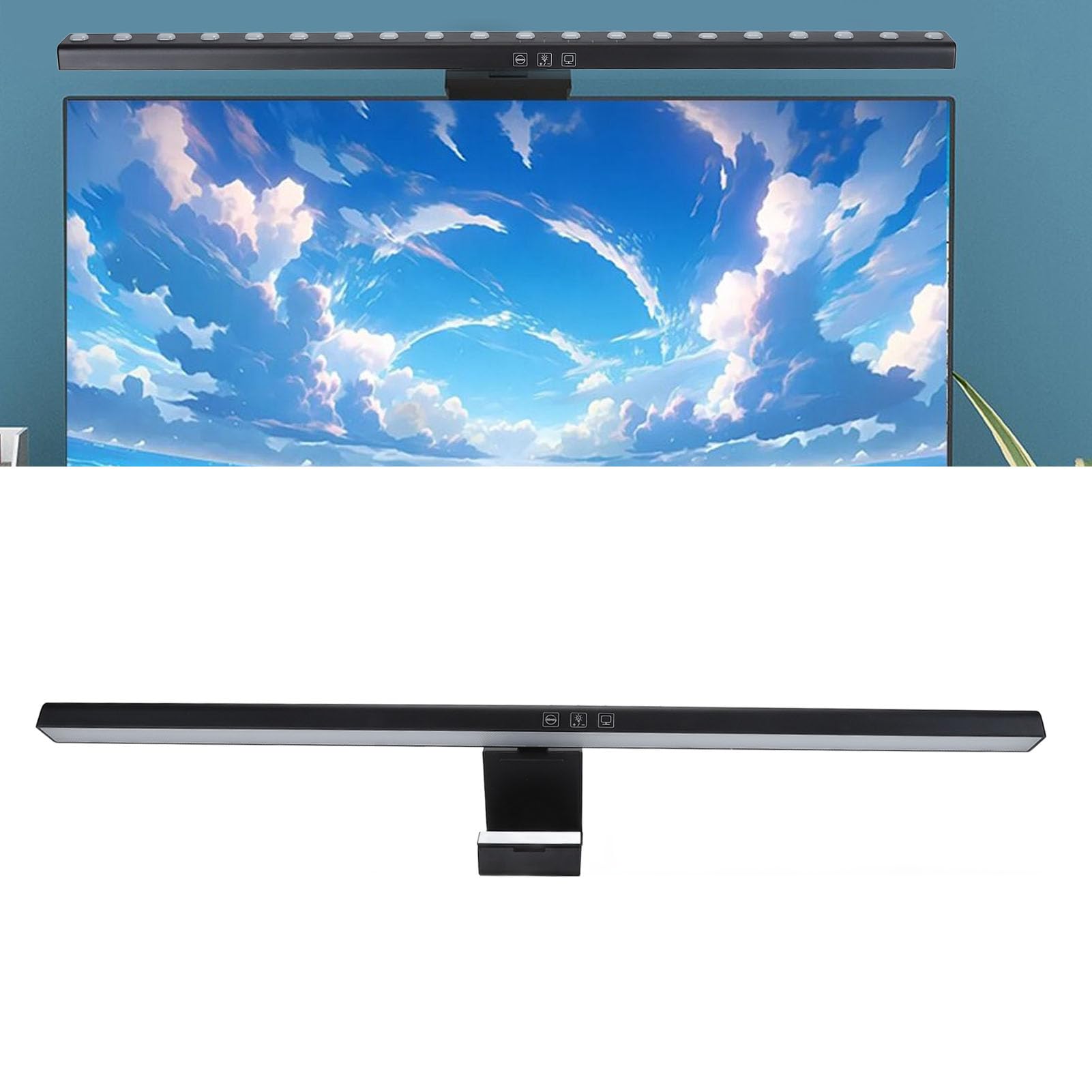 Barra Luminosa per Monitor Computer, Barra Luminosa per Schermo per la Cura degli Occhi, Lampada da Scrivania per Monitor per Lavoro e Ufficio, Barra Lampada Dimmerabile,