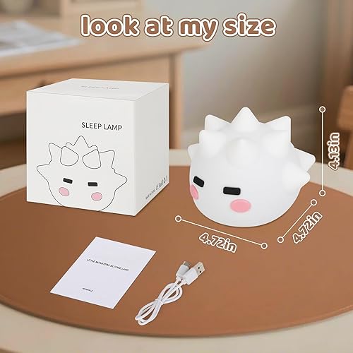 Miniatura 8 de Luz nocturna para niños, luz nocturna táctil de silicona para guardería de bebé, ajuste de luz cálida de 3 niveles, luz portátil para sala de