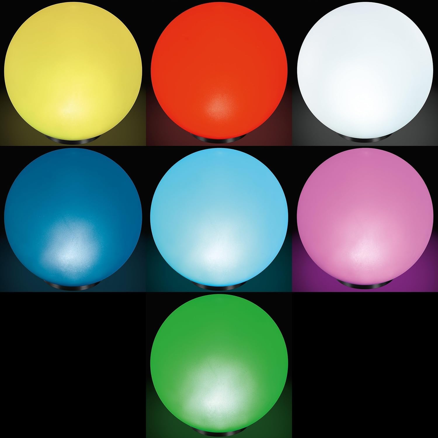 Boule lumineuse solaire 20 cm 7 couleurs de lumière ou changements de lumière - 8 heures d'éclairage Lampe solaire Esotec 102609