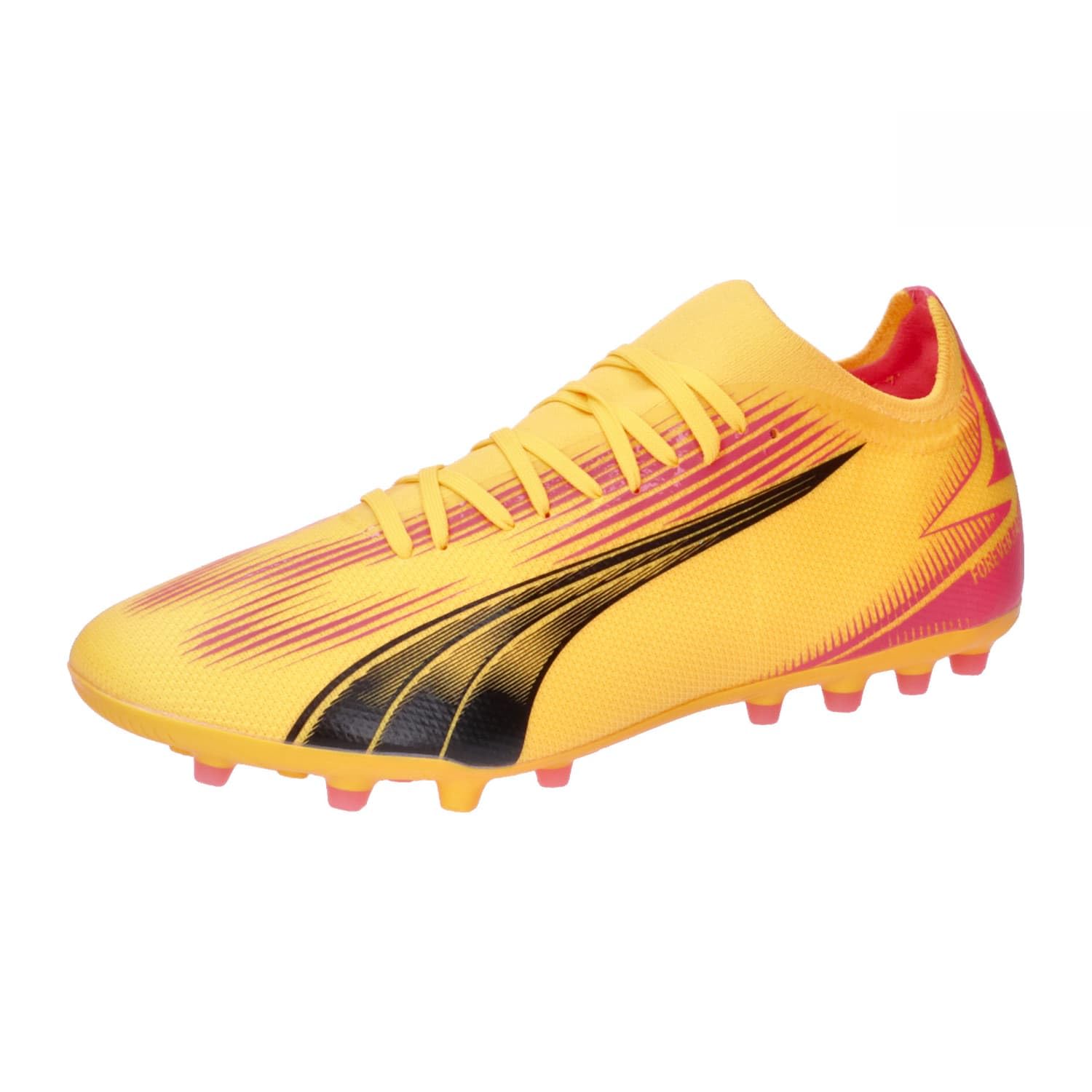 Puma Men Ultra Match Mg Soccer Shoes, Sun Stream-Puma Black-Sunset Glow, 10.5 UK
