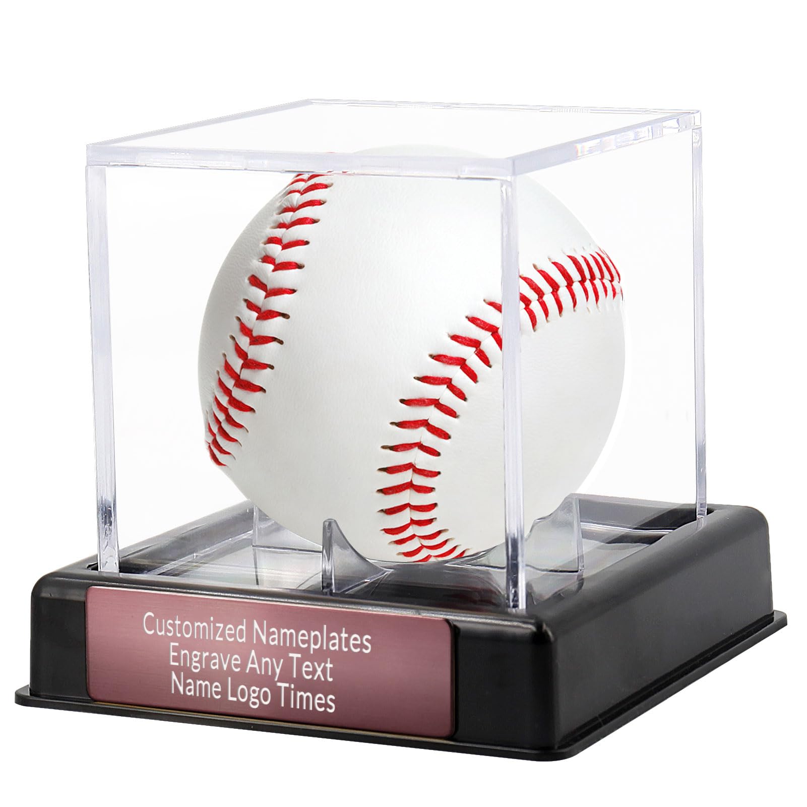 Custom Baseball Display Case Acrylic Baseball Holder Case Laser Engraved Plaque Showcase Your Cherished Baseball Memorabilia