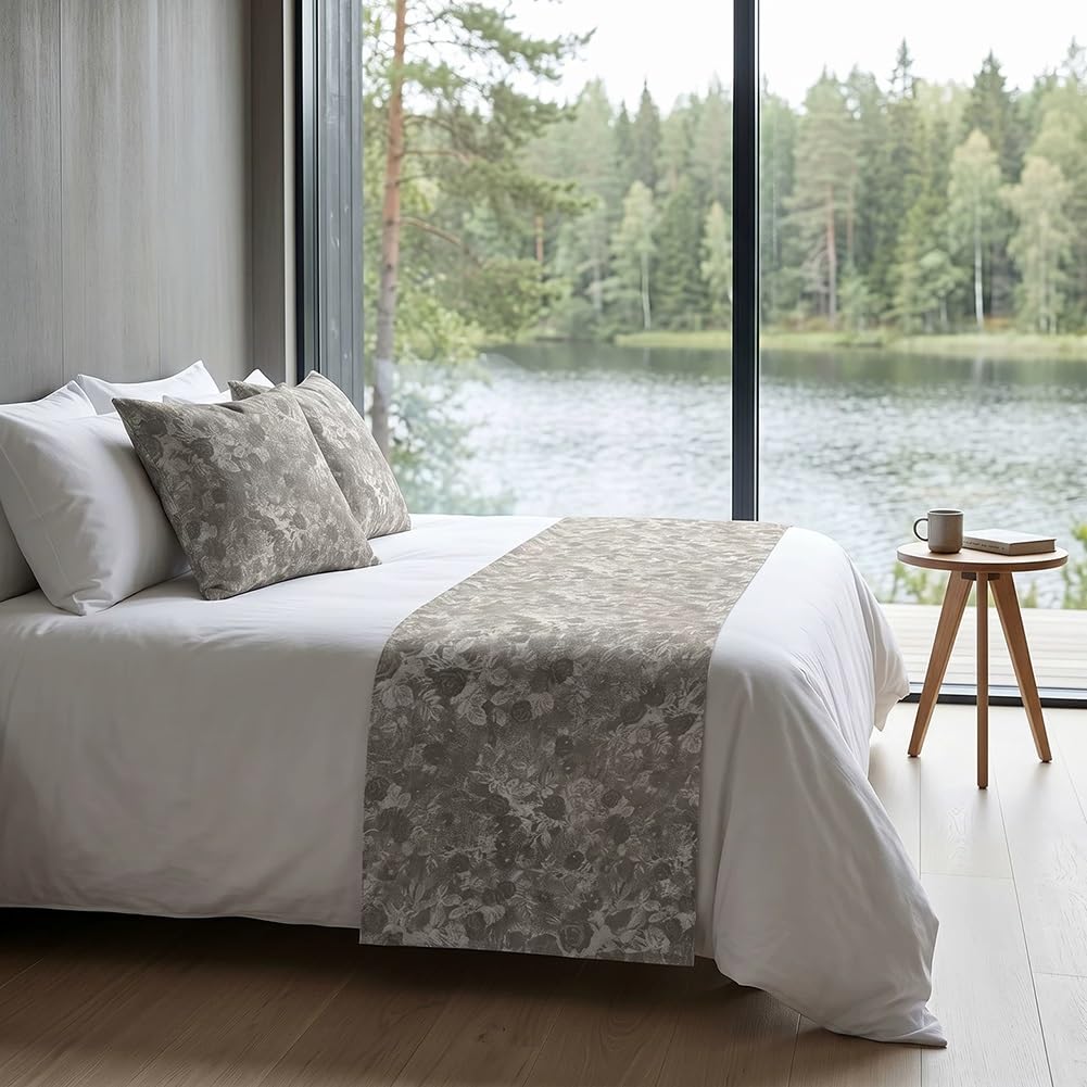 SSHFFDD Bed Runner Bedspreads Scarf, Decorations, Throws Hotel Home(Coffee,65x230cm (for 1.8m bed))