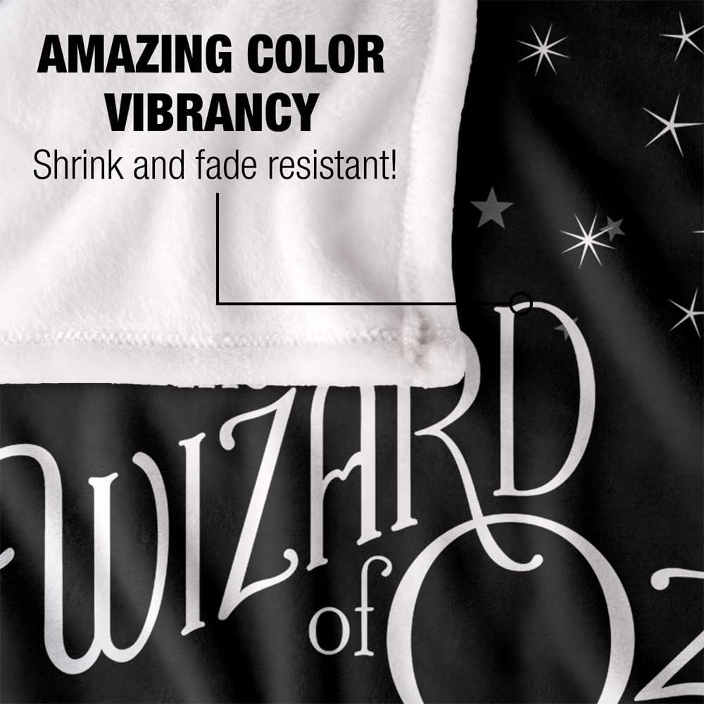 The Wizard of Oz Black and White and Ruby Slippers Silky Touch Super Soft Throw Blanket 36" x 58"
