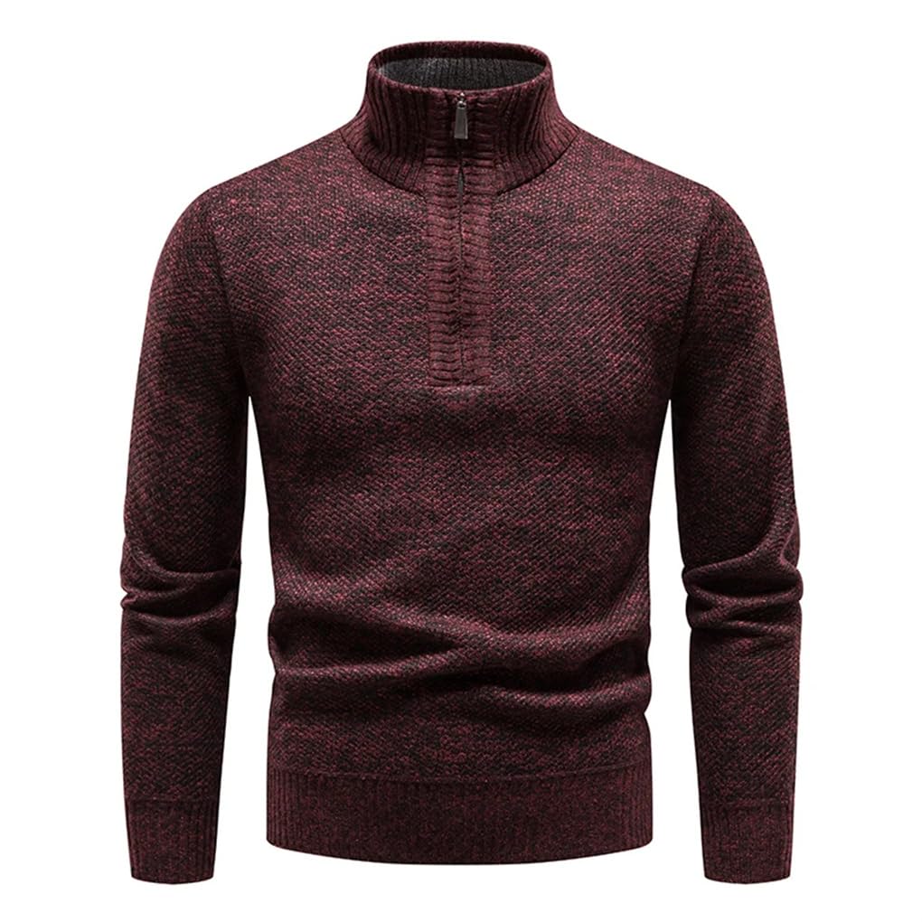 Herren Solid Rollkragenpullover Langarm Strickpullover Herbst und Winter Casual Täglich Warm Pullover