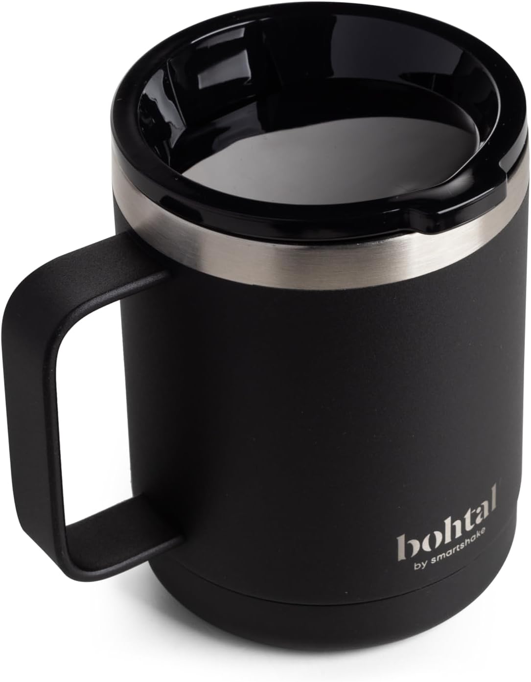 Smartshake Bohtal Insulated Coffee Mug 12 oz, Double Wall Vacuum Insulated Mug with Lid, Leakproof BPA-Free Stainless Steel Coffee Cup, Travel Mug for Hot & Cold Beverages (Black) - Image 2