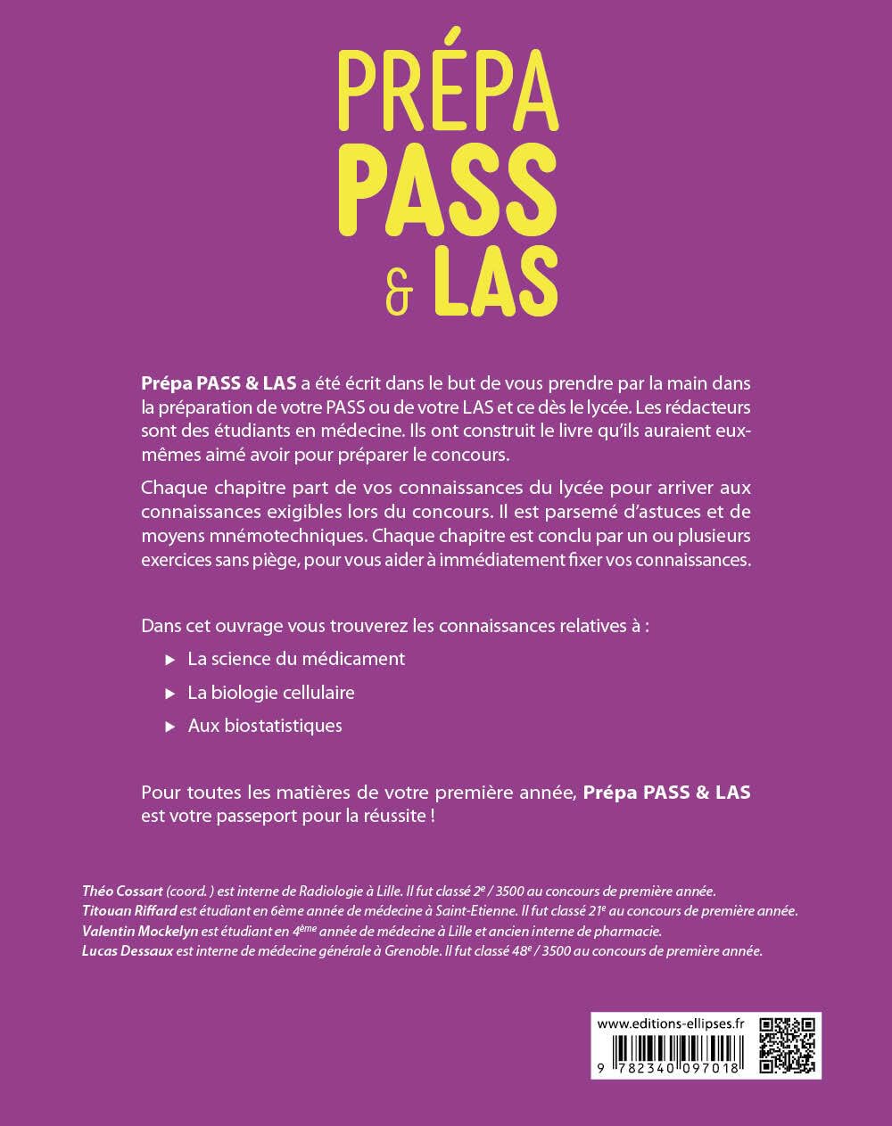 Prépa Pass & Las: Biostatistiques, Biologie cellulaire, Pharmacologie