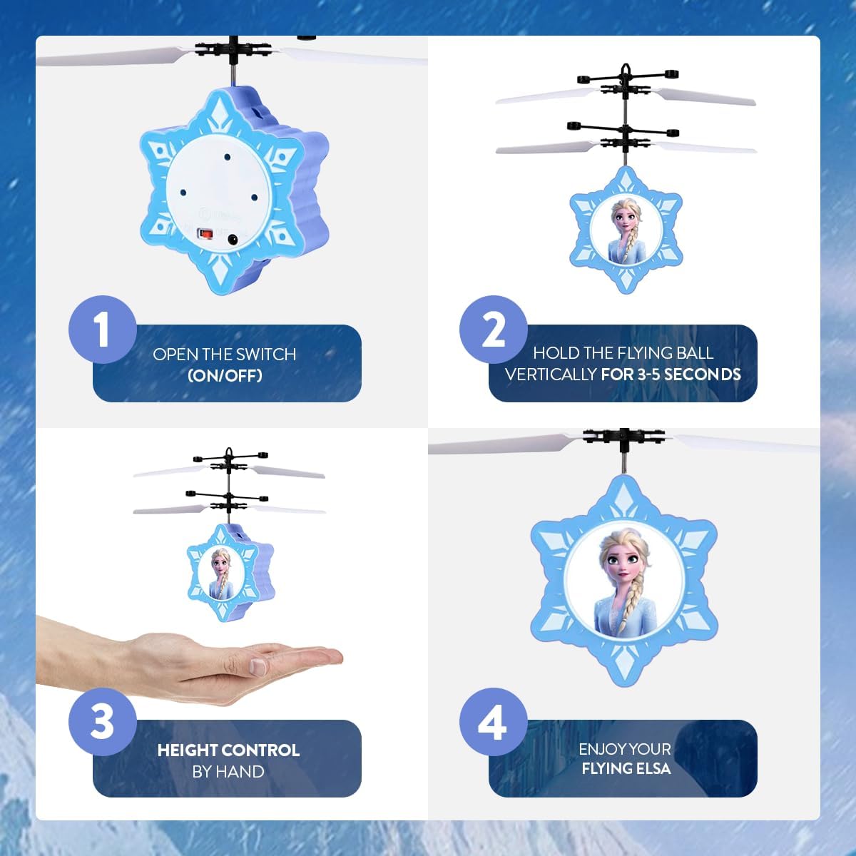 World Tech Toys Disney Frozen Elsa Infrared Motion Sensing Helicopter - Official Disney Licensed Product - for Kids Ages 6+