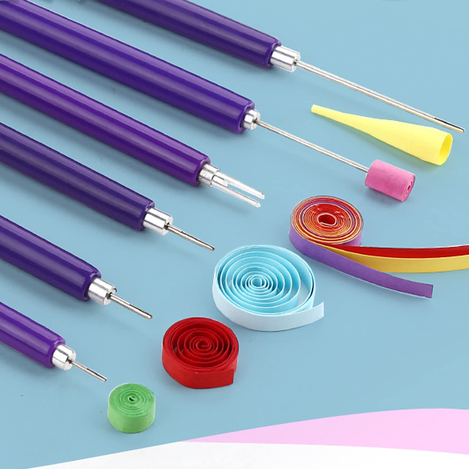 Stylo Aiguille Double Face Pour Quilling (paperolles) - Outil De Curling Et Fente En Papier - Poignée Caoutchouc Ergonomique - 9