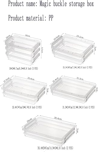 Miniatura 2 de ELETINA Contenedores de almacenamiento de plástico con tapas de pestillo, estuche portátil para proyectos, caja de archivos transparente,