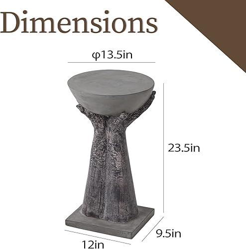 Miniatura 3 de COSIEST Mesa auxiliar para exteriores, base en forma de dos manos con mesa decorativa redonda superior, soporte ligero para plantas, acabado de Mano
