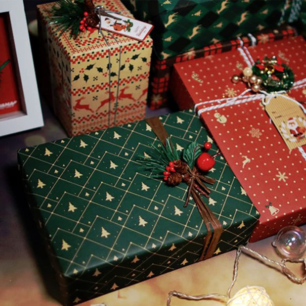 Set Carta Regalo Compleanno - 6 Fogli Kraft Ecologici 70x50 Cm + Nastro E Etichette | Per Feste, San Valentino E Anniversari - Foto 11