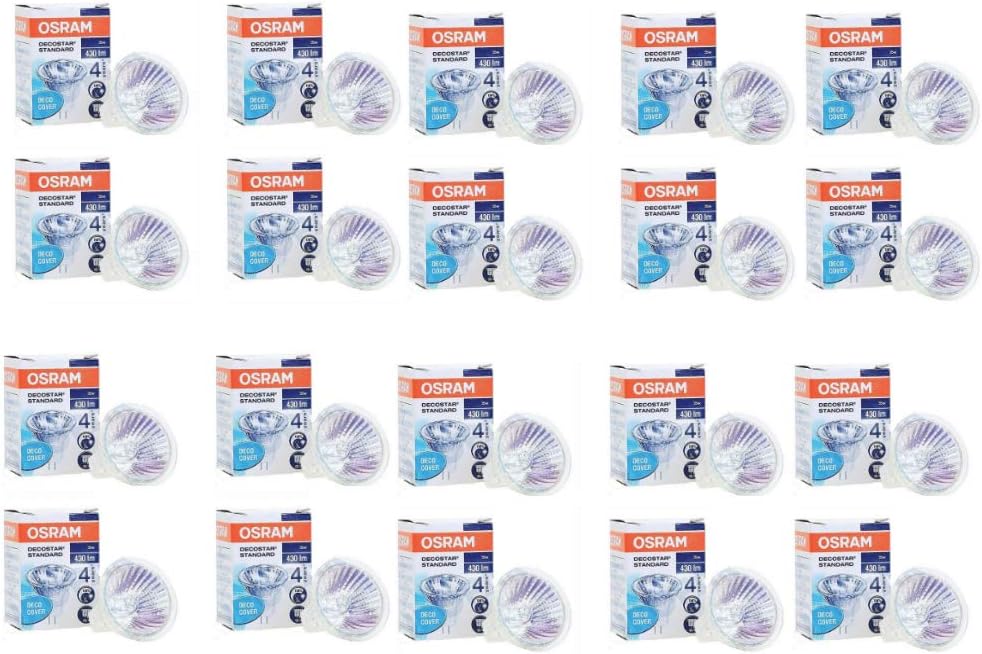 OSRAM 12V GU5.3 50W Standard Circular Halogen Bulb - Pack of 20 pcs - Made in Germany