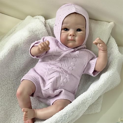 Miniatura 10 de Anano Muñecas realistas Reborn de bebé niña de 20 pulgadas de vinilo de silicona completa muñeca durmiente de cuerpo real, pelo arraigado a mano,
