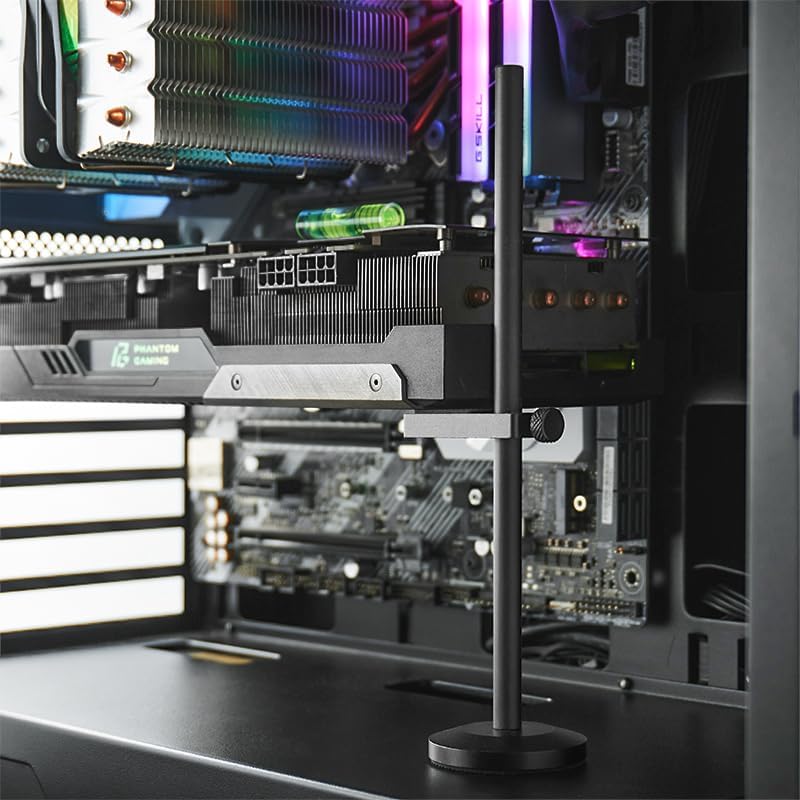 JOYJOM GPU Support Bracket: Adjustable Aluminum Anti Sag GPU Bracket Video Graphics Card Support GPU Stand Holder GPU Support with Hidden Magnet and Anti-Slip Pad-19cm - 2
