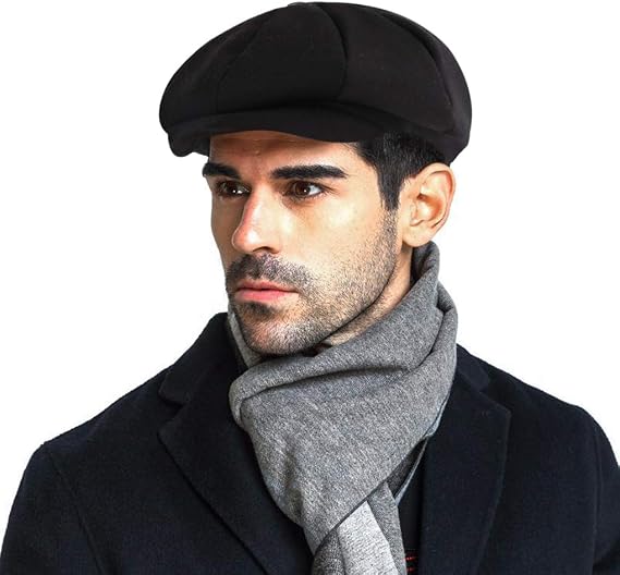 Classic 8 Panel Wool Tweed Newsboy Gatsby Ivy Cap Golf Cabbie Driving Hat