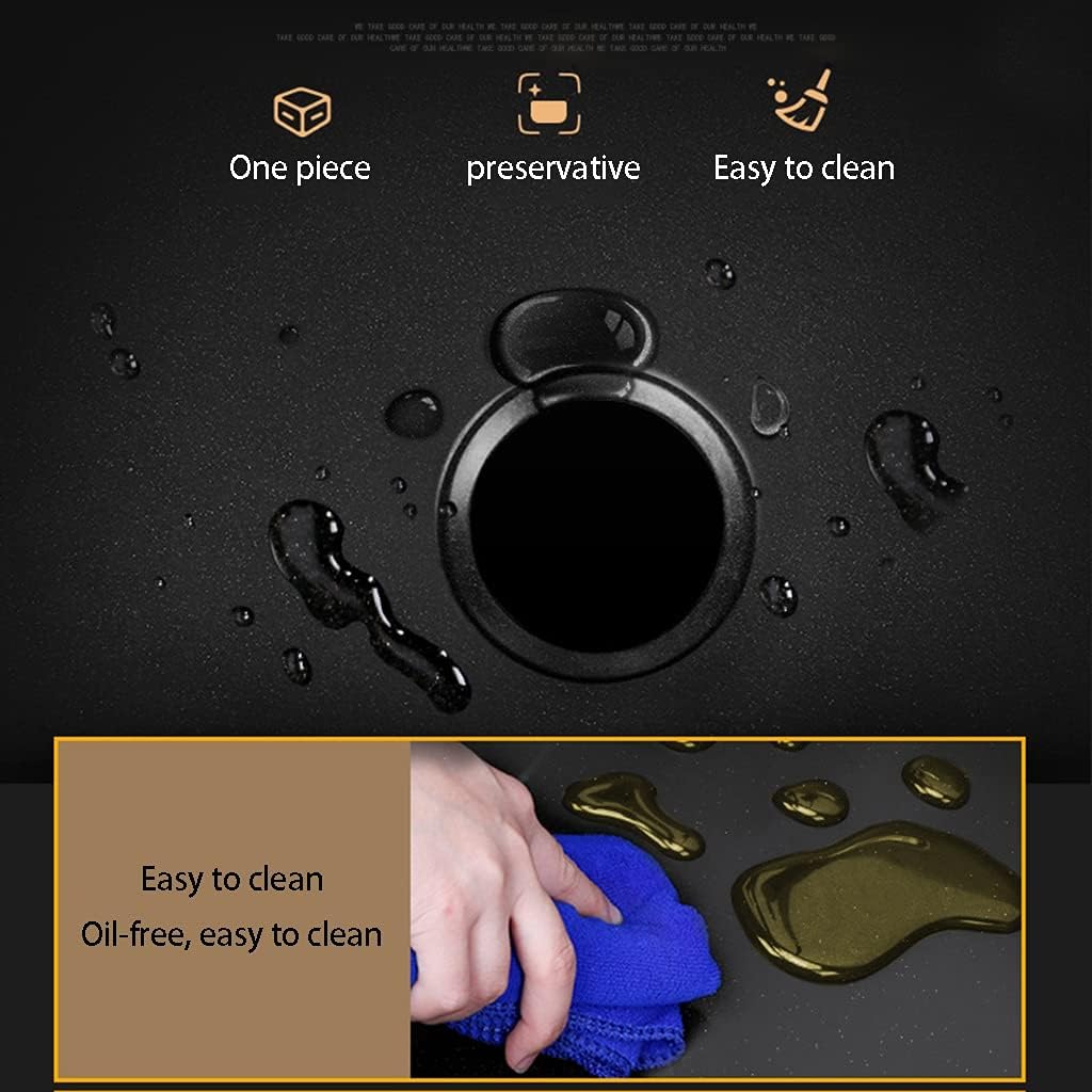 Kitchen Sinks,Kitchen Sink Brushed ​Sink, Quartz Stwith Three-In-Faucet, Drop-In Ordermount Installation/Black/77X47Cm