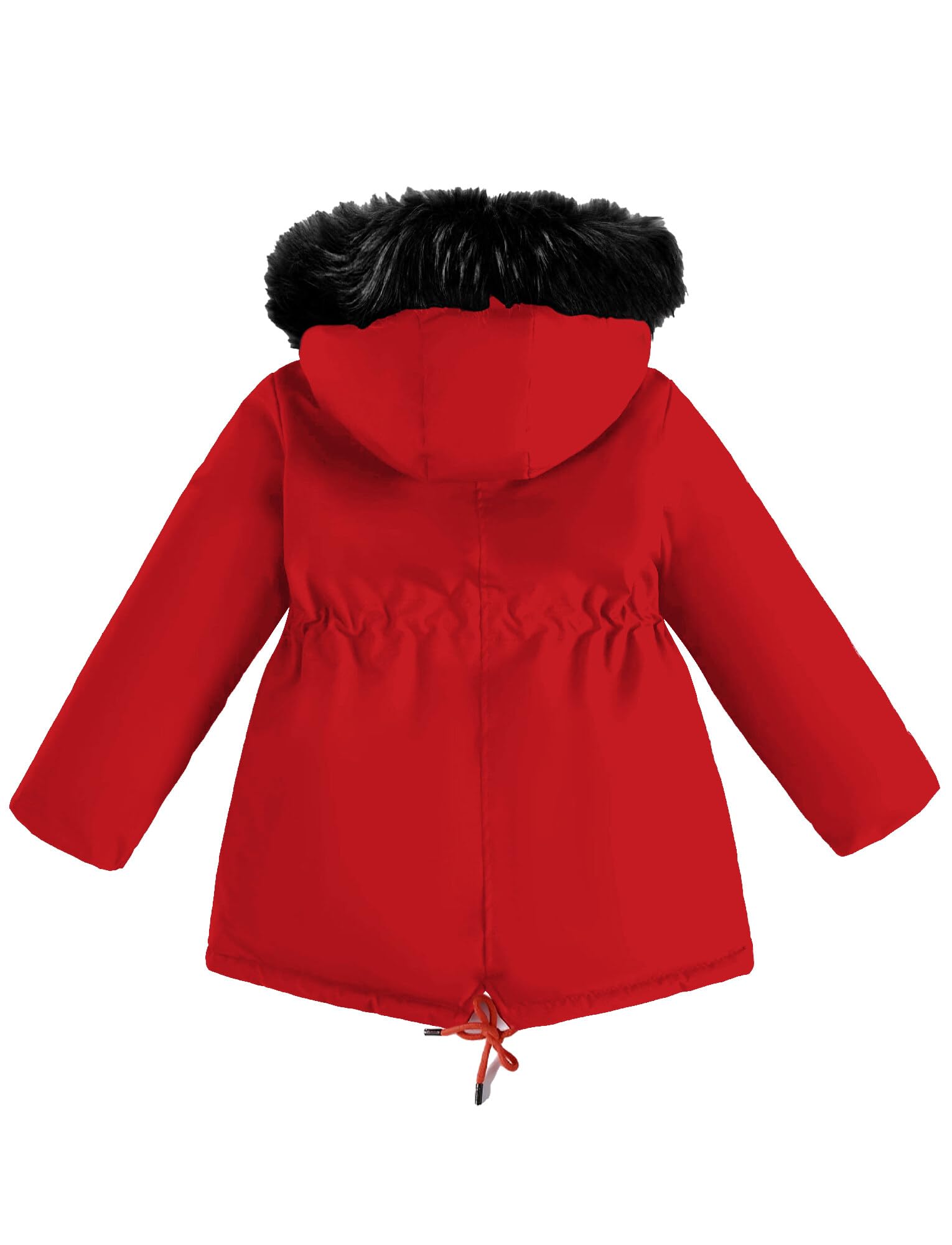 SEAUR Winter Down Coat for Girls Winter Long Sleeve Zip Puffer Jacket Toddler Baby Hooded Down Jacket Thicken Fleece Lined Warm Coats Overcoat 4-5T