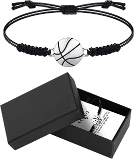Sports Charm Bracelet - Adjustable Bracelets with Gift Box Ideal Gifts & Souvenir for Sports Lover Players Team Accessories