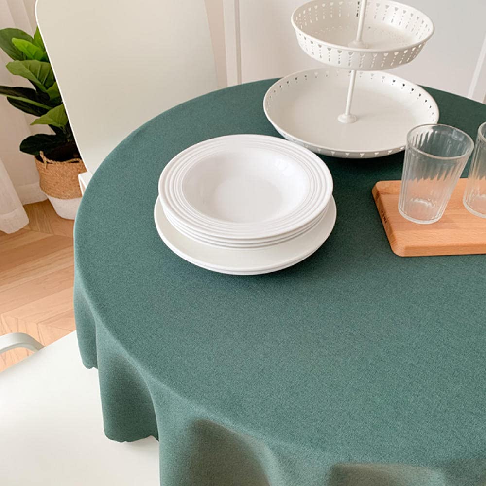 Mantel Mesa Rectangular Antimanchas Impermeable Cubremesa Sabana de Algodon para de Hogar Picnic del Hotel Tienda de Café Un Redondo Marrón de 130cm de Diámetro.