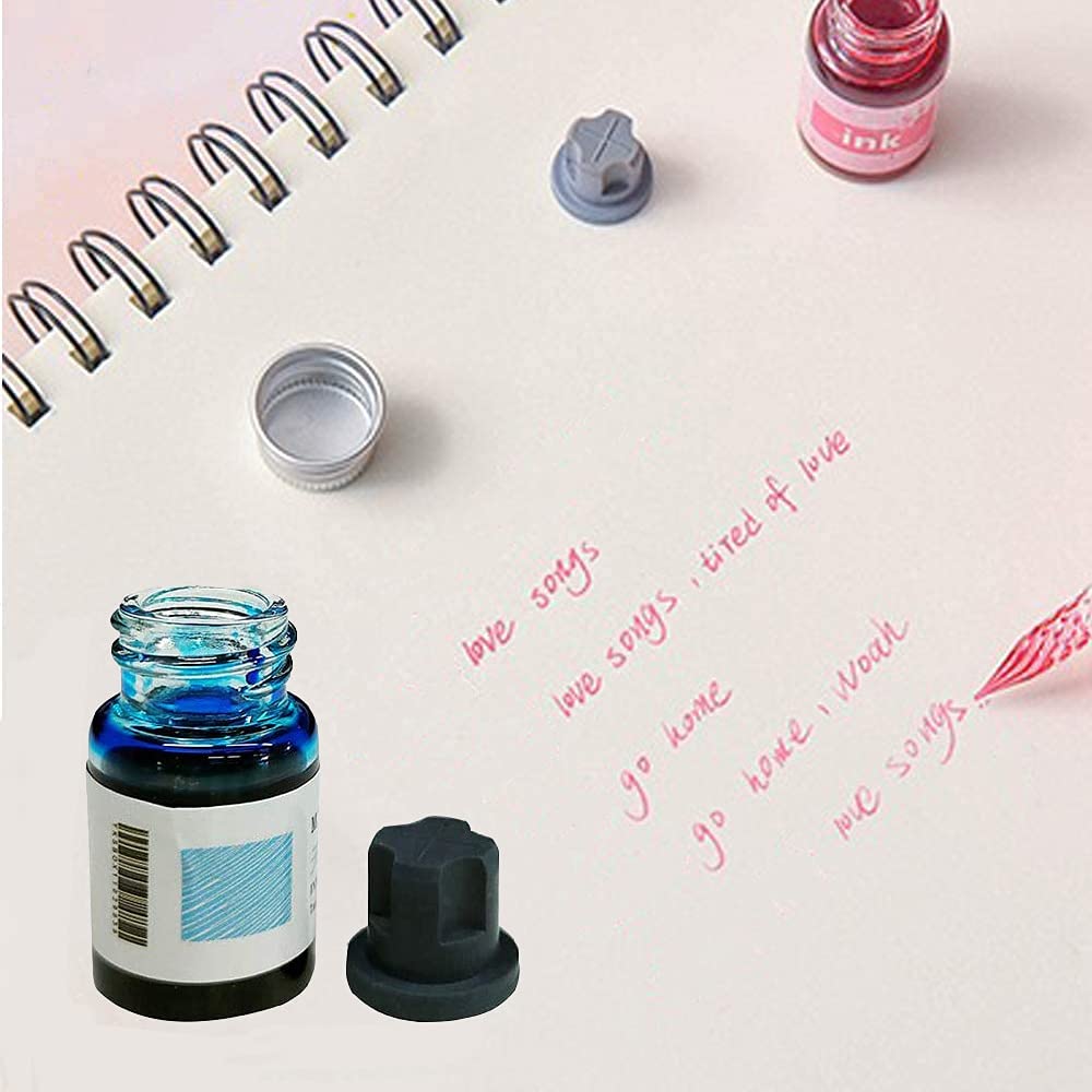 STONCEL Glass Dip Pen Set, 14 Color Inks, 2 Crystal Pens, Cleaning Cup, Calligraphy Pens For Beginners - View #9
