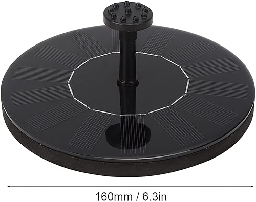 Miniatura 1 de Fuente de baño para pájaros con energía solar, fuente solar, solar desmontable, bomba flotante sin escobillas antiobstrucción, negro, con doble
