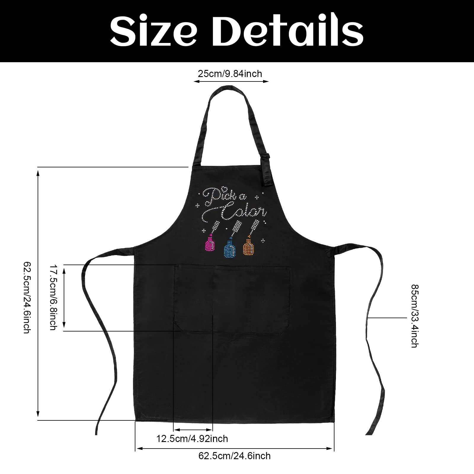 SATINIOR 2 Pcs Nail Salon Gift Nail Tech Apron with Pocket Cosmetology Bib for Manicurist Technician Artist Cafes Kitchen