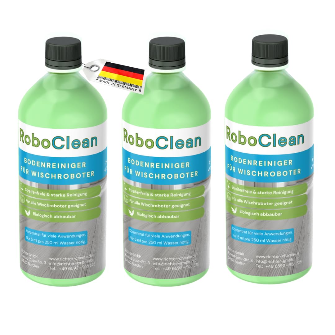 RoboClean Reinigungsmittel für Wischroboter, 3 L Konzentrat mit Frischeduft