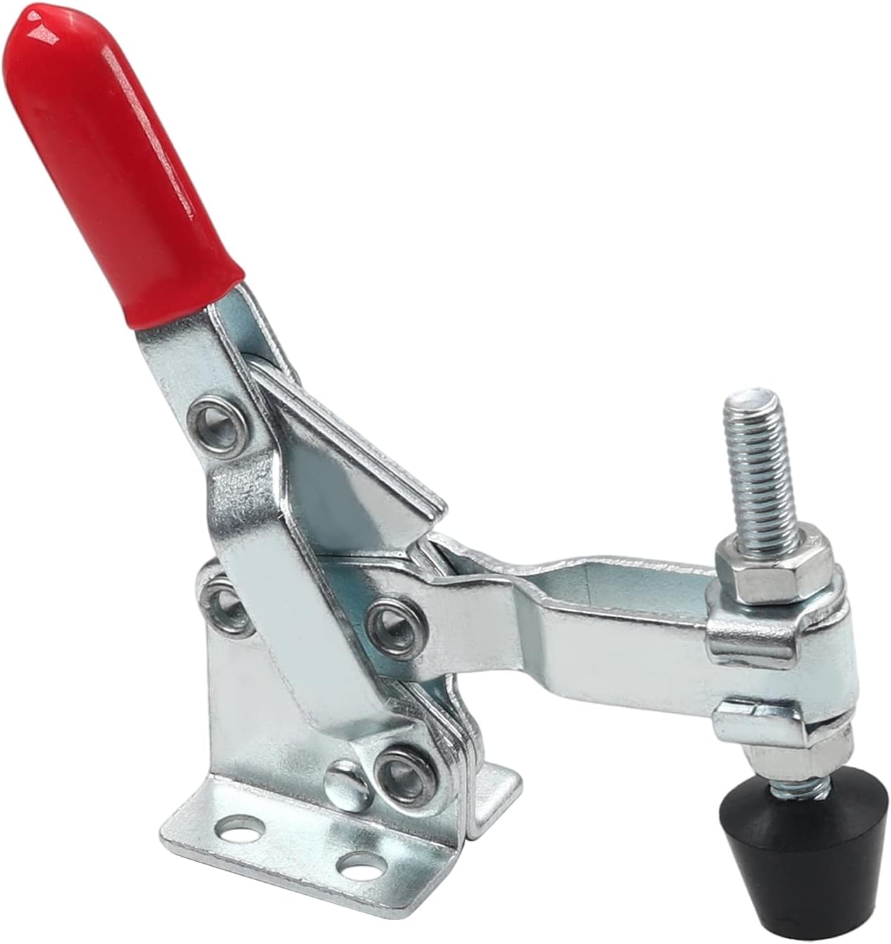 Auniwaig GH-102-B Quick Release Vertical Toggle Clamp 220.46 Lbs Holding Capacity Hold Down Hand Tool Small Toggle Clamp w Adjustable Rubber Pressure Tip for Hold Down Boards Fixing Work-piece 5PCS