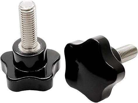 M8x25mm Plum Blossom Five Pointed Clamping Screw Knob Star Knob Screw Knob Clamping Handle Black (5Pcs)