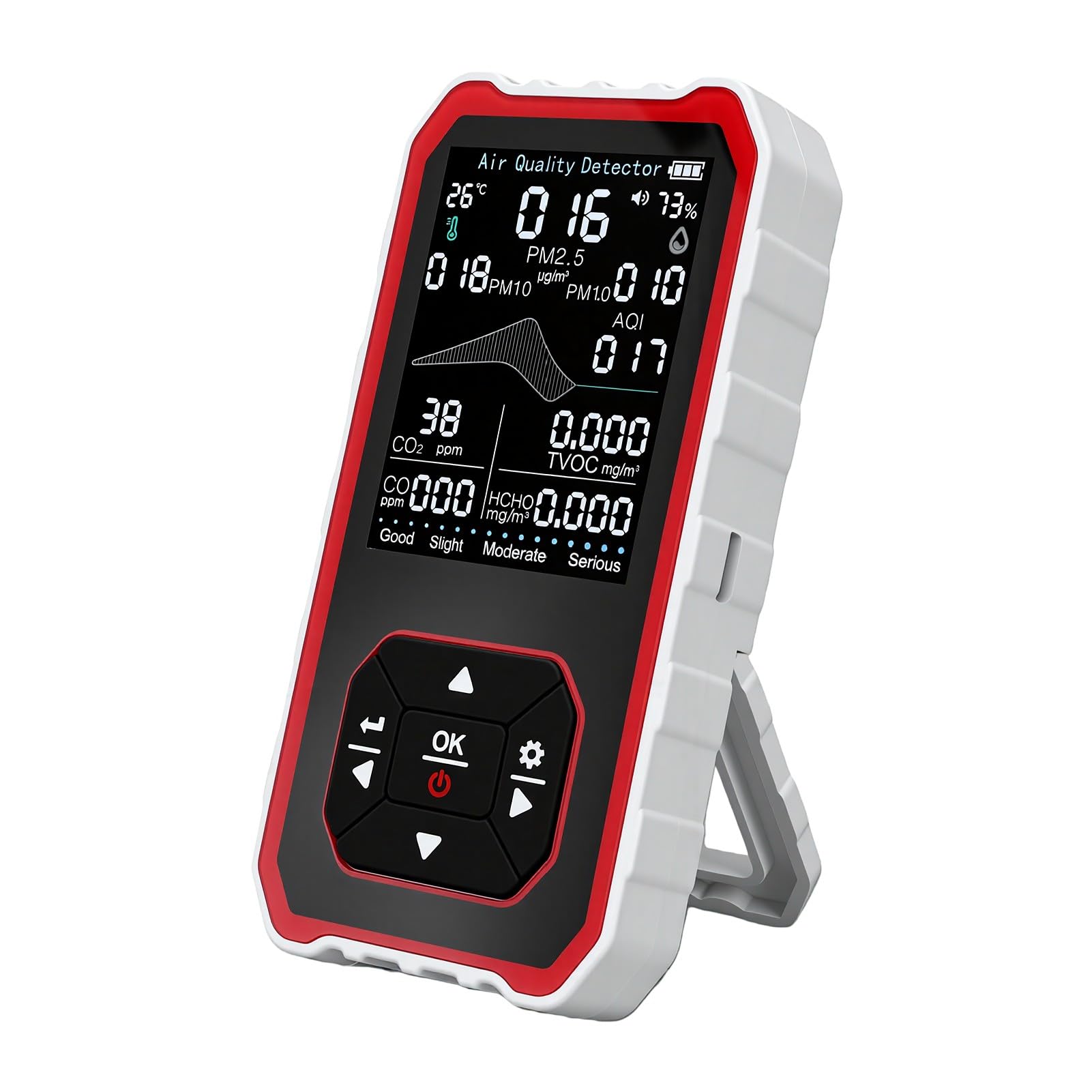 Marhynchus Détecteur de qualité de L’air 10 en 1, Moniteur CO2 PM2.5 HCHO
