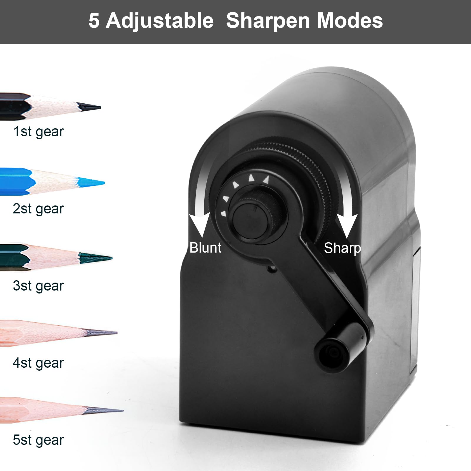 Temperamatite Manuale A Coniglio Spaziale | 3 Posizioni Regolabili | Per Matite | Design Carino Per Bambini | Da Tavolo