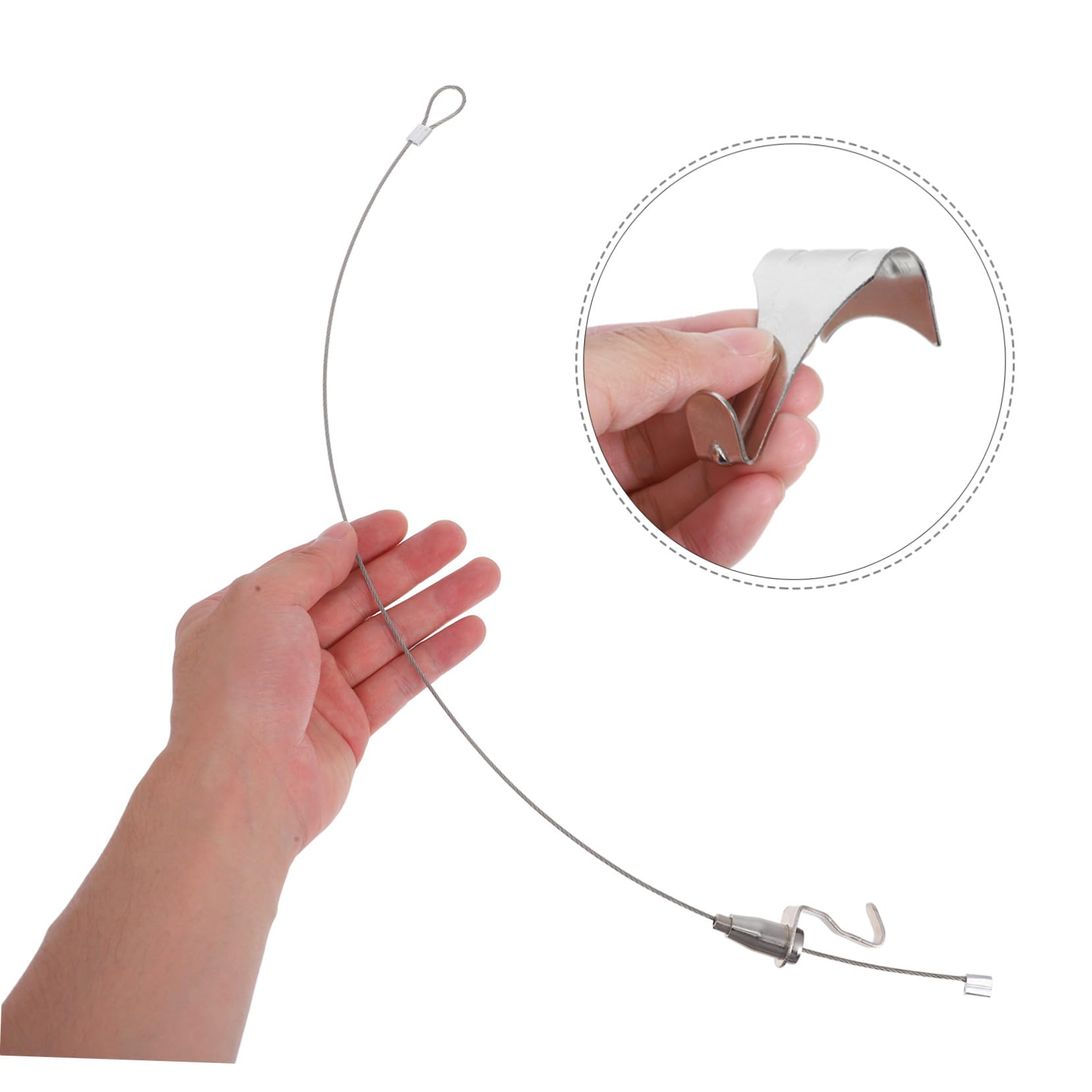 Kit Suspendre pour Cadre Photo Fil Acier Inoxydable Ajustable, Crochets Faciles à Installer, 10 Sets pour Décoration Maison et Bureau
