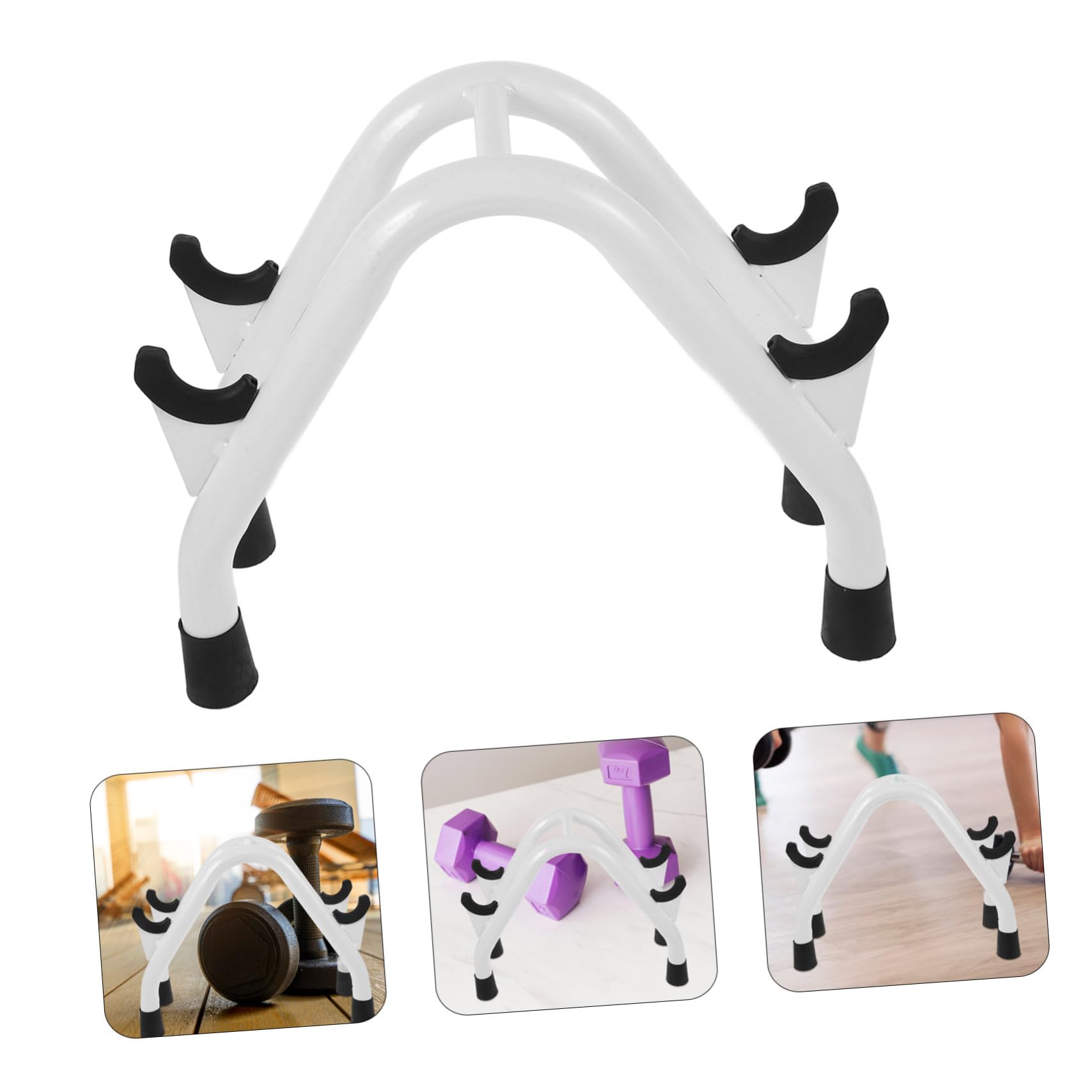 Soporte para Mancuernas de Gimnasio Estante Resistente y Duradero para Pesas Organizador de Mancuernas con Base Estable y Protección para Suelo