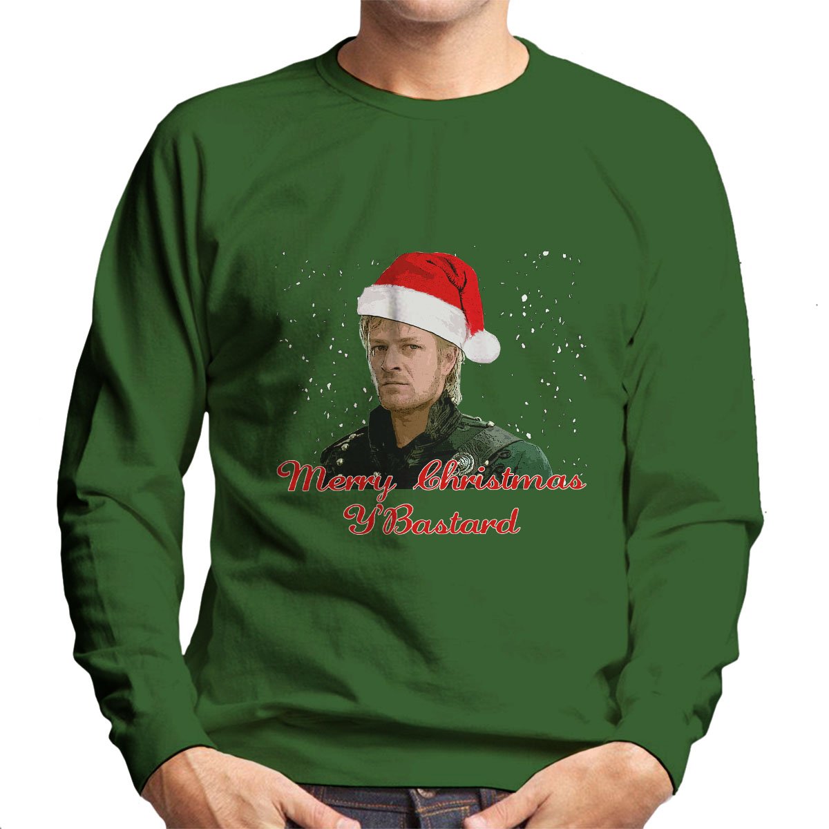 Cloud City 7 Sharpe Merry Christmas Bastard Sean Bean Men's Sweatshirt Bottle Green