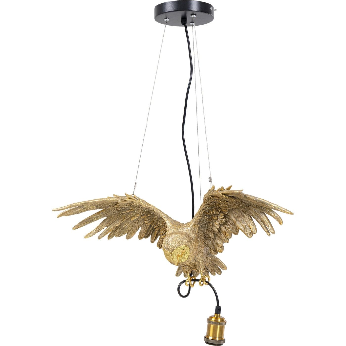 Kare Design lampada a sospensione Animal Owl, oro, animali, gufo, altezza regolabile, stile esotico giungla, sala da pranzo/stanza bambini/banco bar, 60x57x14cm (A/L/P), lampadina non inclusa