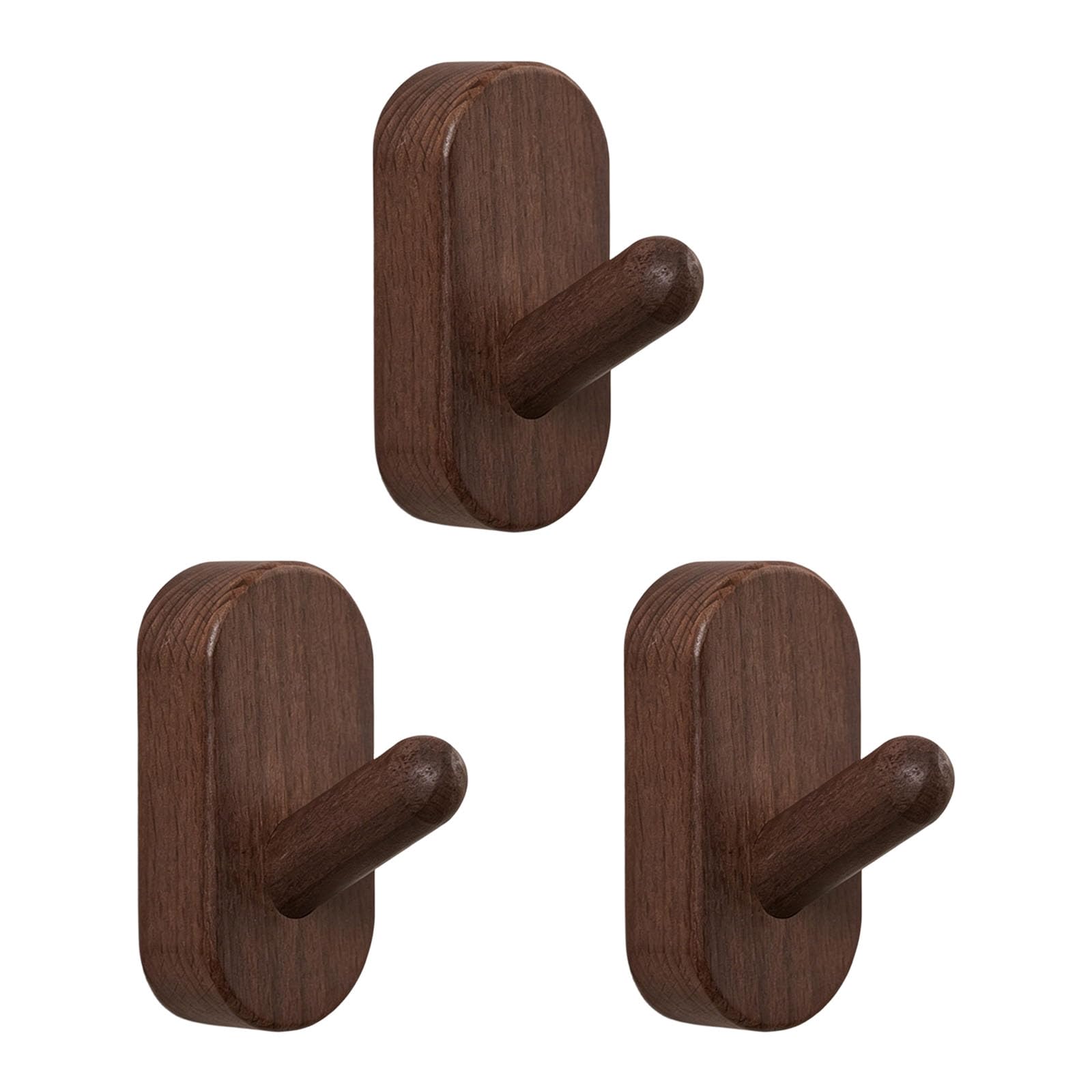 Qusinfc Natural Wood Wall Mount Hook Without Nails Needed Sturdy for Coat Towels and Bags Space Saving Hook