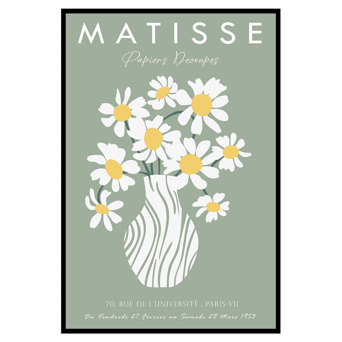 Hexoa Affiche encadrée Bouquet Fleurs Matisse - Made in France - 40x60