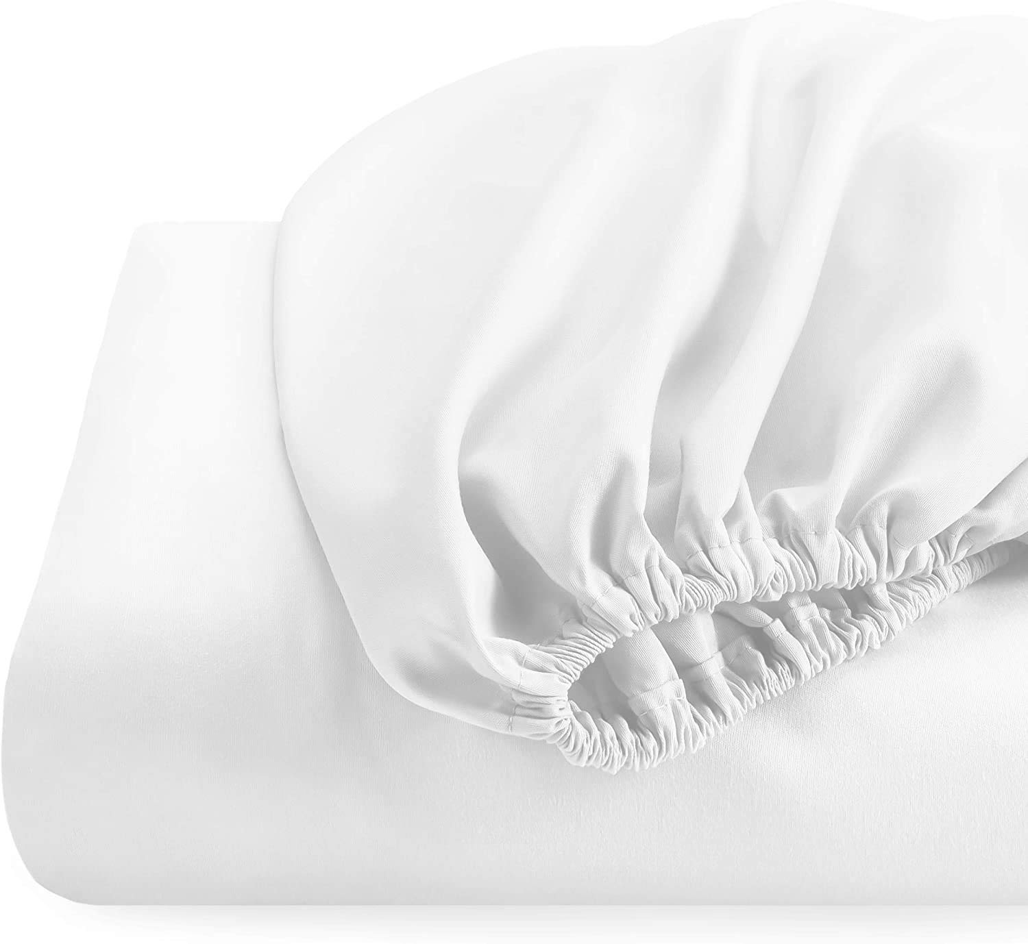 SHEETSPA Qualité hôtelière 1000 Fils au Pouce 100% Coton Egyption Superior Drap-Housse 1 pièce Blanc Extra Deep 12 "/ 30cm UK Super King (180cm x 200cm) Drap-Housse Solid White