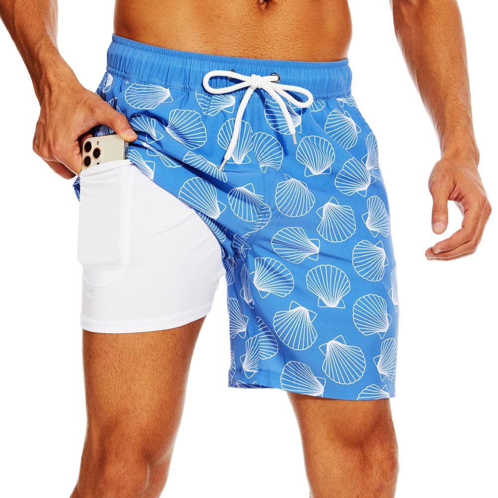 BsrpolryMen's Swimming Trunks Men's Swimming Shorts Quick-Drying surf Shorts Beach Shorts Striped Pants Gradient Waterproof Pants Summer Board Shorts with Pockets