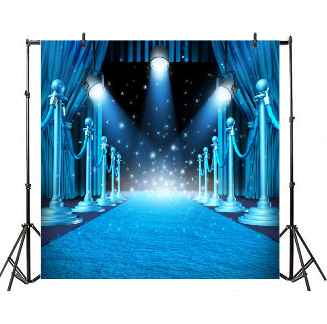 Watercolor Pen Set Blue Curtain Theater Stage Backdrop - 10x7ft Vinyl  Photography Background For Studio \u0026 Parties Royal Blue Curtains, image size:1095x1085