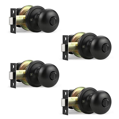 Privacy Door Knob with Lock, Keyless Door Knob Interior for