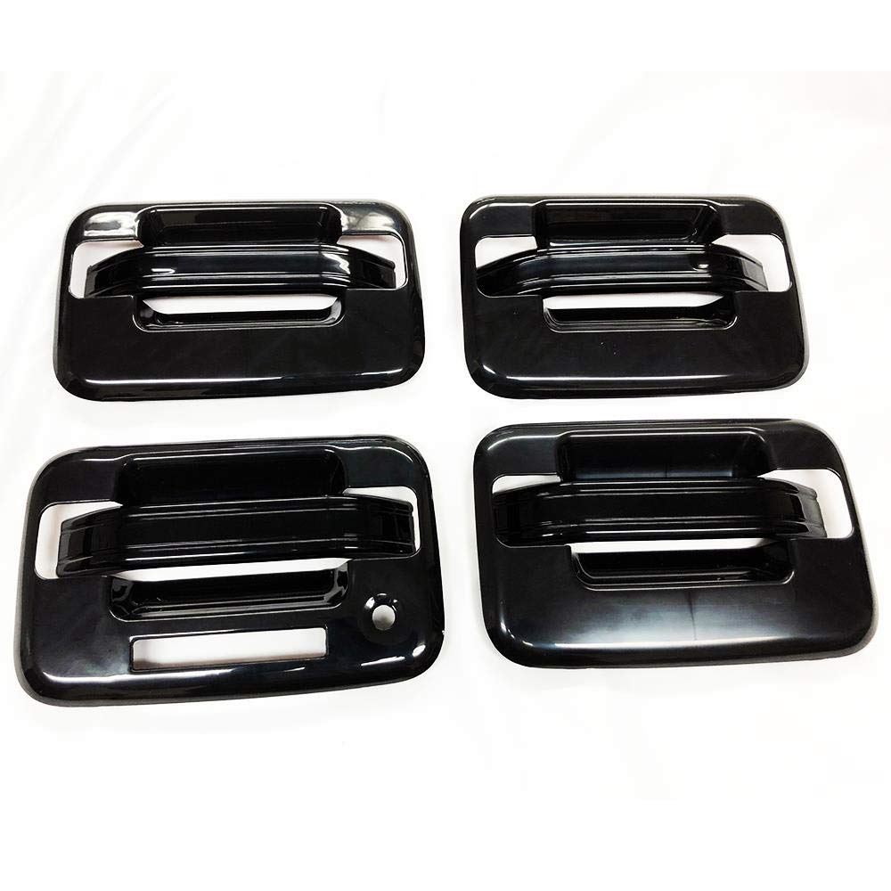 S SIZVER Ultra Finish Glossy-Black Series 8pcs Door Handle Covers with Keypad Compatible with 2004-2014 Ford F-150 Crew 4DR