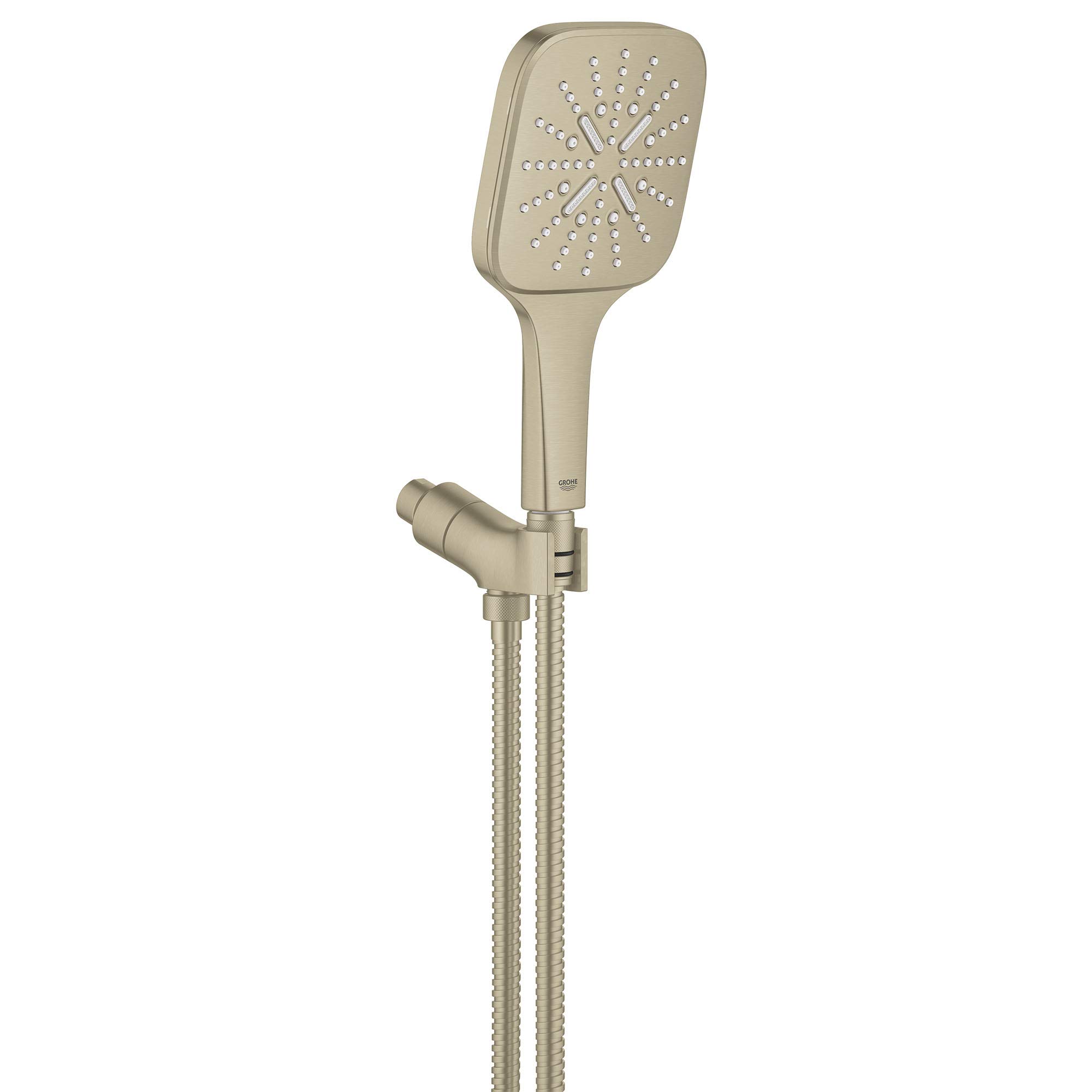 Kit de douche carré GROHE Rainshower Smartactive anticalcaire 3 jets pour réduire sa consommation