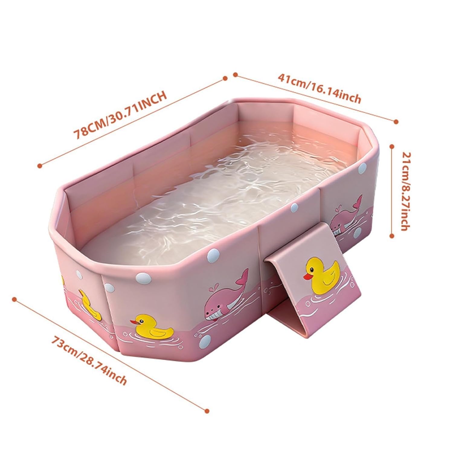 Foldable Kids Bathtub for Shower | Duck Pattern Bathtub - Portable Bath Tub,for Boys Girls Home Daycare Travel Hotel Bathroom Vacation Camping Apartment